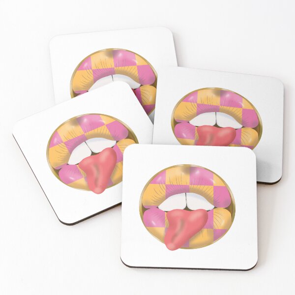 Item preview, Rebel Lips Pop Art – blocks orange pink tongue designed and sold by GoldenRebels.