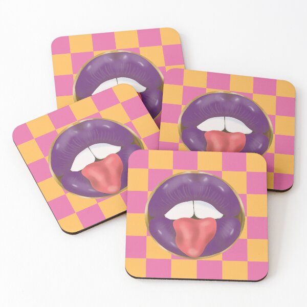 Item preview, Rebel Lips Pop Art – Duotone blocks pink orange purple Lips designed and sold by GoldenRebels.