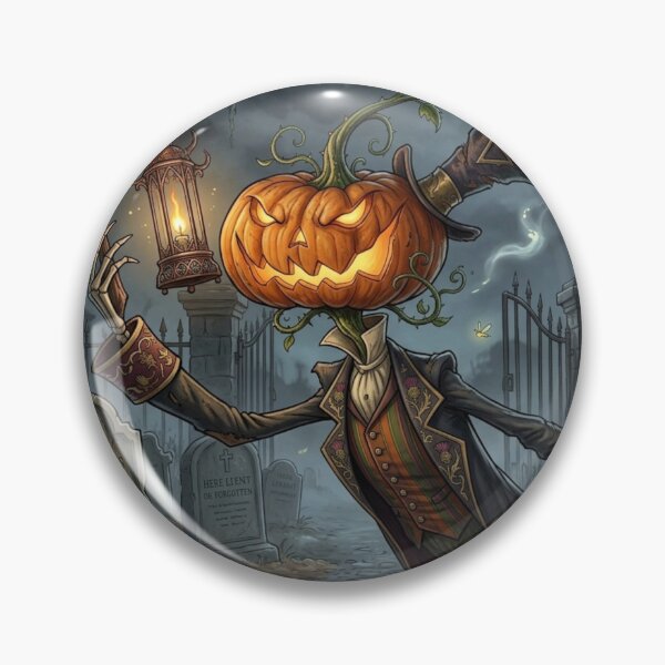 Item preview, Jack O'Lantern the Halloween lord chasing spirits with his lantern of arcane magic designed and sold by Vintage Designs +.