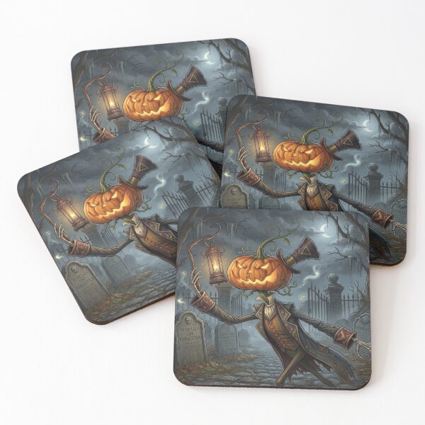 Item preview, Jack O'Lantern the Halloween lord chasing spirits with his lantern of arcane magic designed and sold by Vintage Designs +.