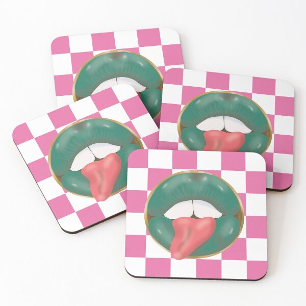 Item preview, Rebel Lips Pop Art – Duotone blocks pink white green Lips designed and sold by GoldenRebels.