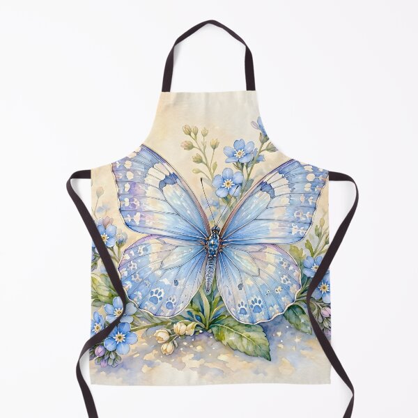 Item preview, Magical Blue Paw Print Butterfly and Forget-Me-Nots designed and sold by Sybille-Yates.