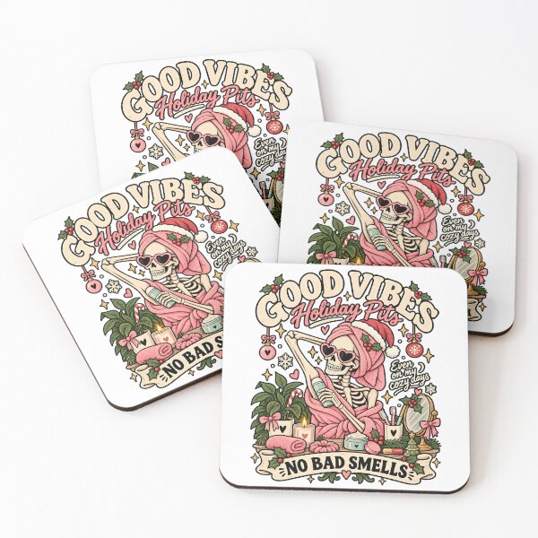 Item preview, Good Vibes Holiday Pits No Bad Smells Christmas Skeleton designed and sold by DesignArtist.ia.