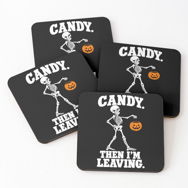 Item preview, Candy Then I'M Leaving Funny Skeleton and Pumpkin T-Shirt designed and sold by mareix.