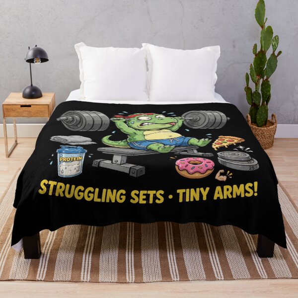 Item preview, Funny T-Rex Gym Shirt Struggling Sets Tiny Arms - Dinosaur Workout designed and sold by StrongEveryDayStore.