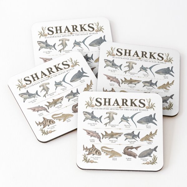 Item preview, Vintage Shark Species, Retro Marine Biology Chart, Ocean Wildlife, Nautical Sea Life, Shark Lover Gift designed and sold by Cchotlan.