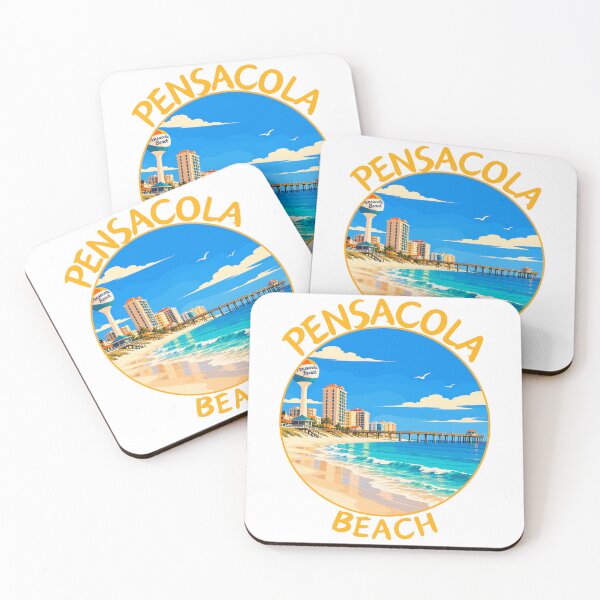 Item preview, Pensacola Beach in Florida, USA Retro Travel Art Circle Emblem designed and sold by MaateoDesign.