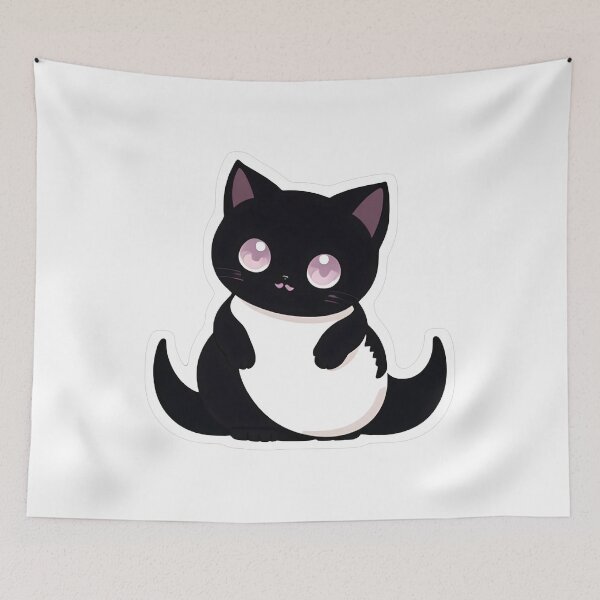 Item preview, Cute Cat with Floating Hearts designed and sold by For-Cat Studio.
