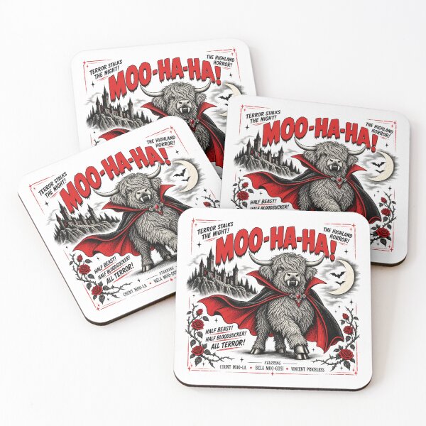 Item preview, Moo Haha Funny Highland Cow Halloween, Cute Vampire Cow, Spooky Farm Animal, Retro Western Halloween, Cow Lover Gift designed and sold by Cchotlan.