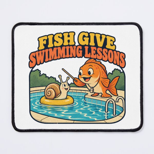 Item preview, Fish Coach Gives a Snail Swimming Lessons designed and sold by Pixdot.