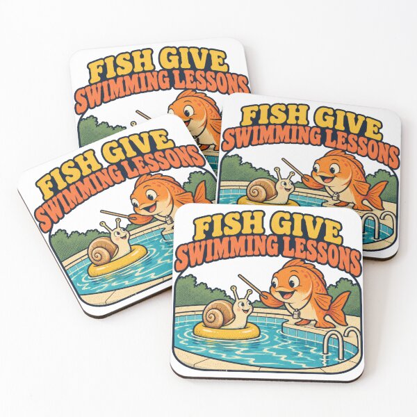 Item preview, Fish Coach Gives a Snail Swimming Lessons designed and sold by Pixdot.
