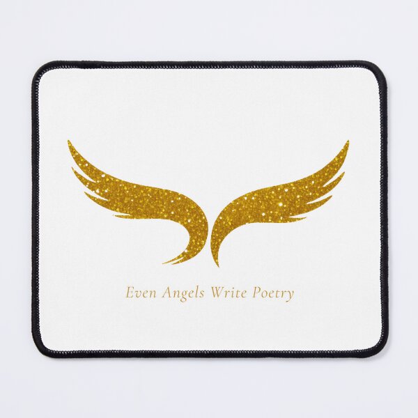 Item preview, Even Angels Write Poetry-Artistic Brushstroke gold wings designed and sold by PoeticWorld1.