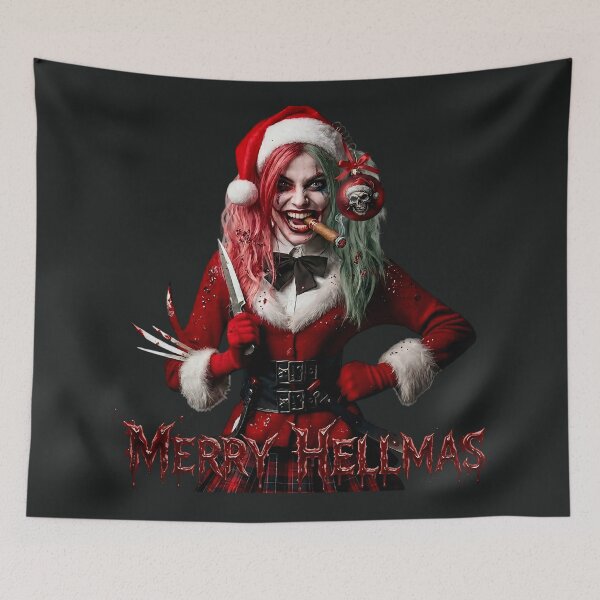Item preview, Merry Hellmas Crazy Knife Santa Girl designed and sold by Voodoo Store Paranormal Collections.