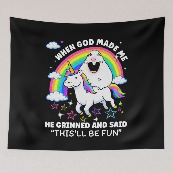 Item preview, When God Made Me He Grinned And Said This Will Be Fun Hamster Meme designed and sold by Hedoraxe.