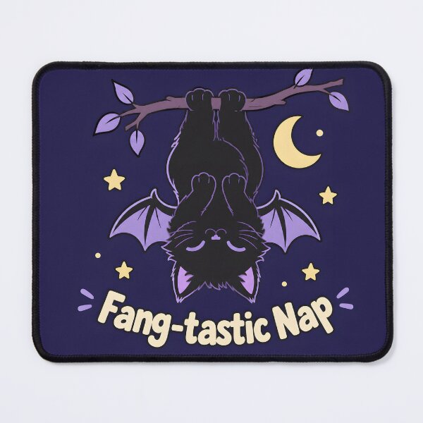 Item preview, Bat Cat Fang-tastic Nap Funny Halloween Cat designed and sold by Glitchart66.