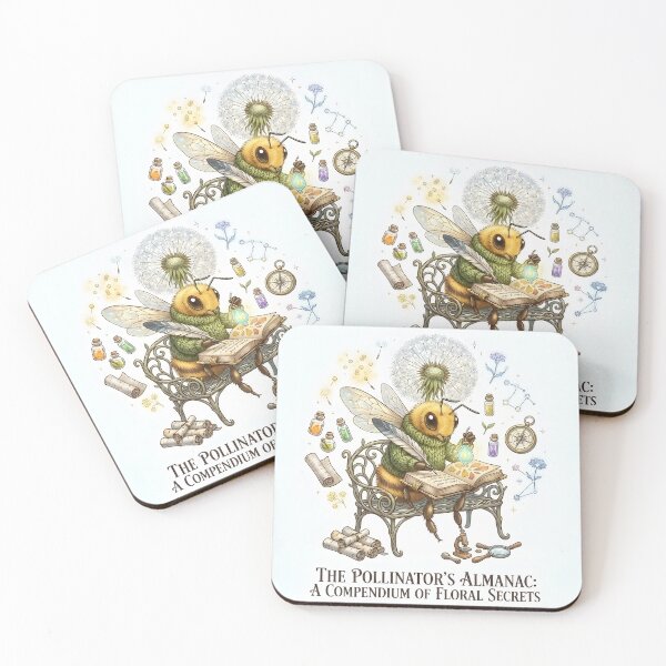Item preview, The Pollinator's Almanac: Whimsical Scholar Bee Art designed and sold by TeeBeeDesigns.