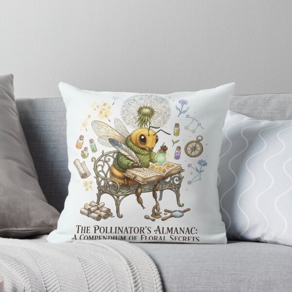 Item preview, The Pollinator's Almanac: Whimsical Scholar Bee Art designed and sold by TeeBeeDesigns.