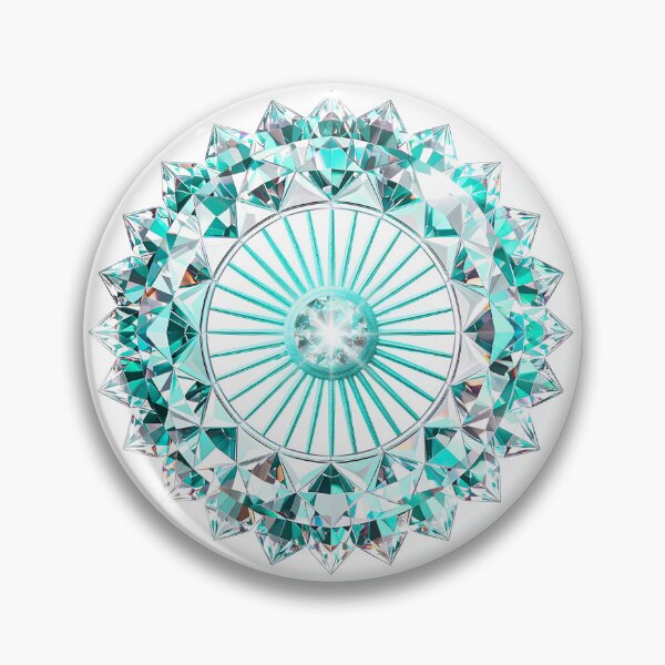 Item preview, Aquamarine Teal Crystal Mandala Luxury Art designed and sold by MinimalAurashop.