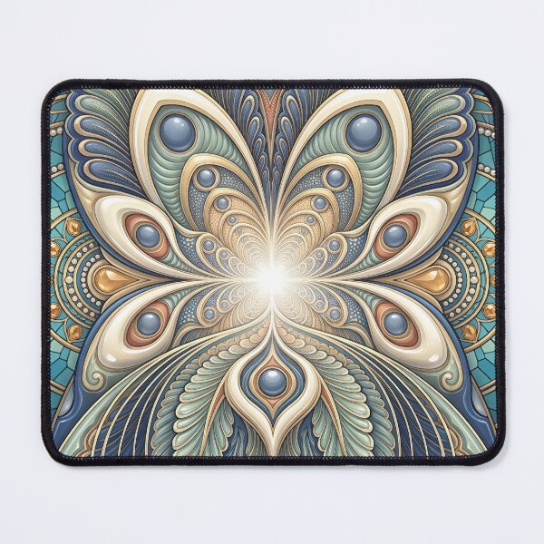 Item preview, Ornate Art Nouveau Peacock Feather Mandala designed and sold by Frackxion.