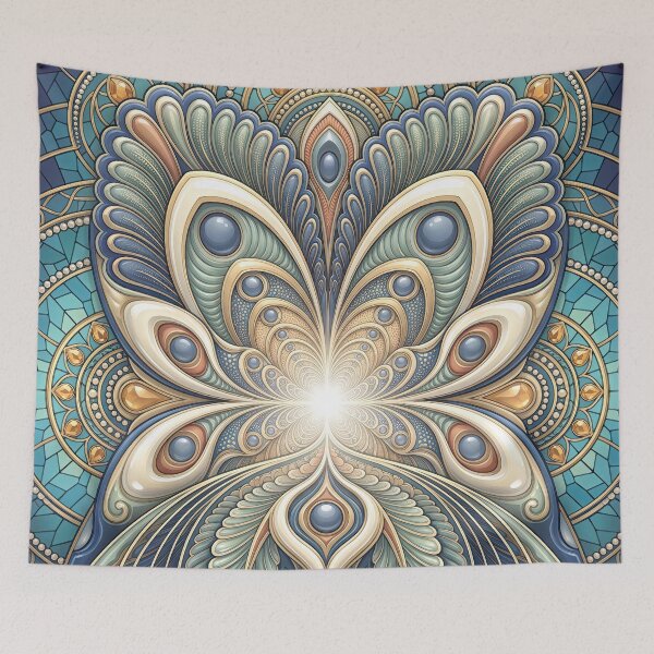 Item preview, Ornate Art Nouveau Peacock Feather Mandala designed and sold by Frackxion.