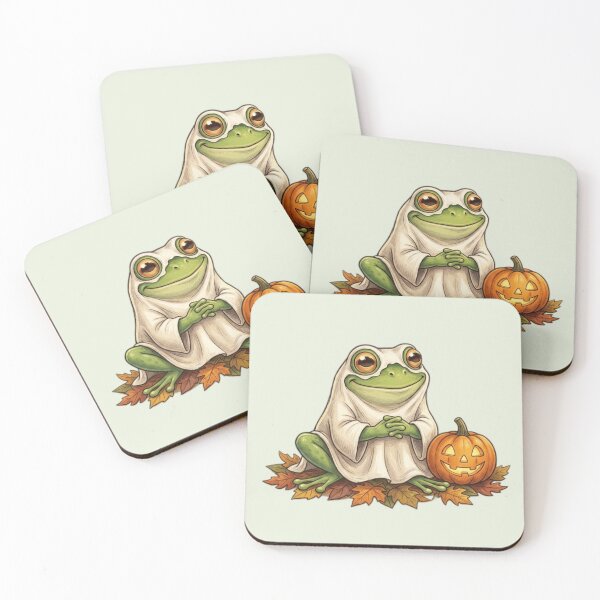 Item preview, Cute Green Frog with Halloween Pumpkin designed and sold by Safe Haven Pets.
