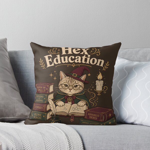 Item preview, Hex Education Funny Witch Cat Spellbook Halloween designed and sold by Glitchart66.