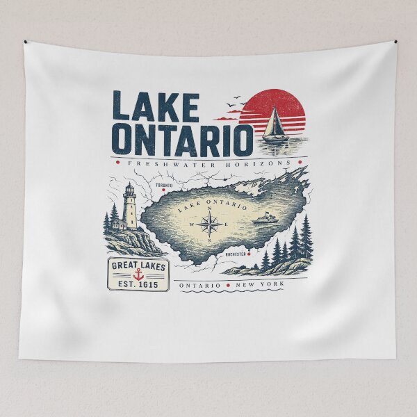 Item preview, Lake Ontario Map Vintage  designed and sold by Hedoraxe.