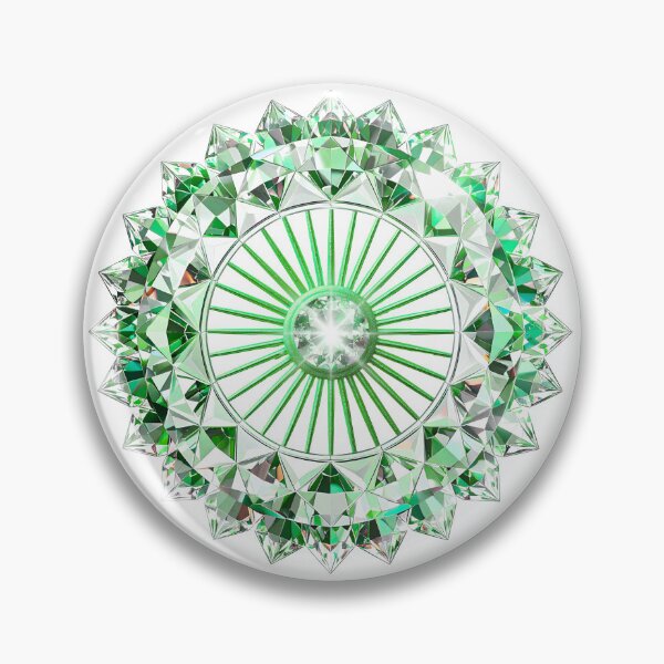 Item preview, Emerald Green Crystal Mandala Luxury Geometric Art designed and sold by MinimalAurashop.