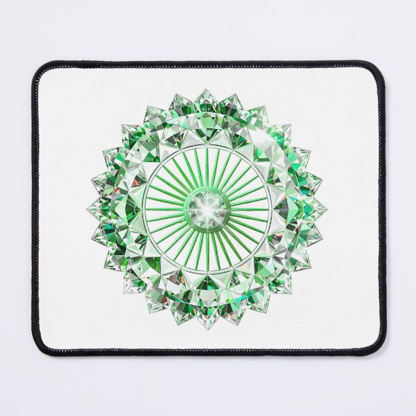 Item preview, Emerald Green Crystal Mandala Luxury Geometric Art designed and sold by MinimalAurashop.