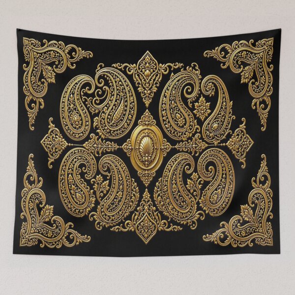 Item preview, Luxury Golden Paisley Mandala Palace Ornament designed and sold by Breezes-of-Ida.