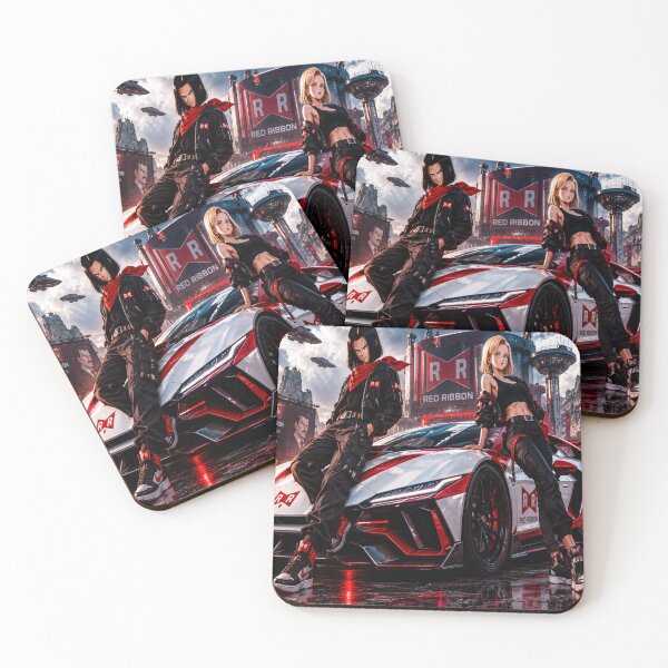 Item preview, Red Ribbon Androids Cyberpunk Car Art designed and sold by MAVIRA ART.