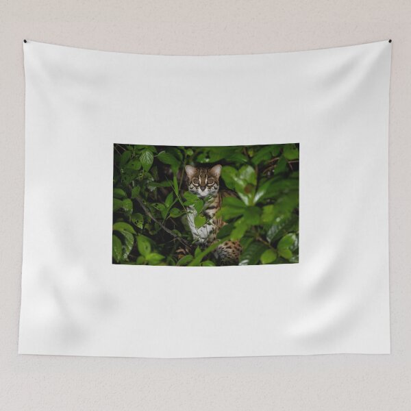 Item preview, Leopard Cat in Dense Green Foliage designed and sold by wildframe-color.