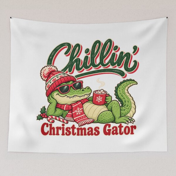 Item preview, Chillin’ Christmas Gator Funny Alligator Holiday designed and sold by DesignArtist.ia.