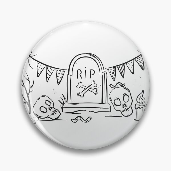 Item preview, Halloween Graveyard with Skulls, Tombstone, Bones and Bunting designed and sold by CHERRY--SHOP.