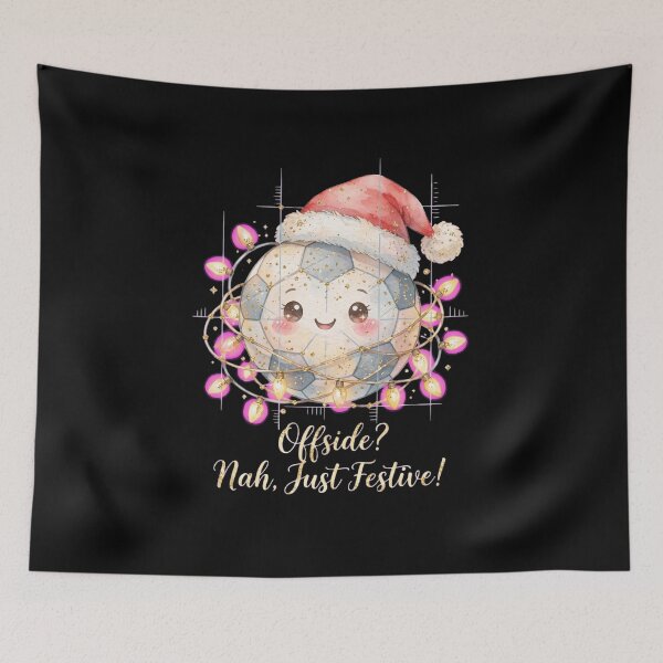 Item preview, Offside Nah Just Festive Cute Soccer Ball Santa Hat Christmas designed and sold by Neon Bones Studio.
