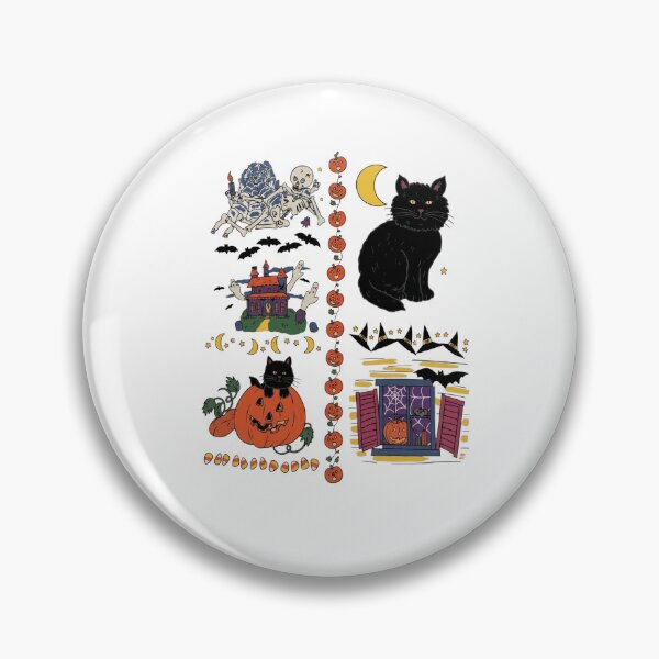 Item preview, Vintage Halloween Black Cat Haunted House Illustration designed and sold by ABD998.