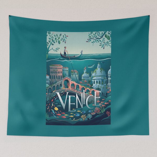 Item preview, Venice Vintage Surreal Travel Poster designed and sold by ArtworkNorth.