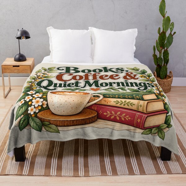 Item preview, Books Coffee and Quiet Mornings - Cozy Reading designed and sold by NViora.