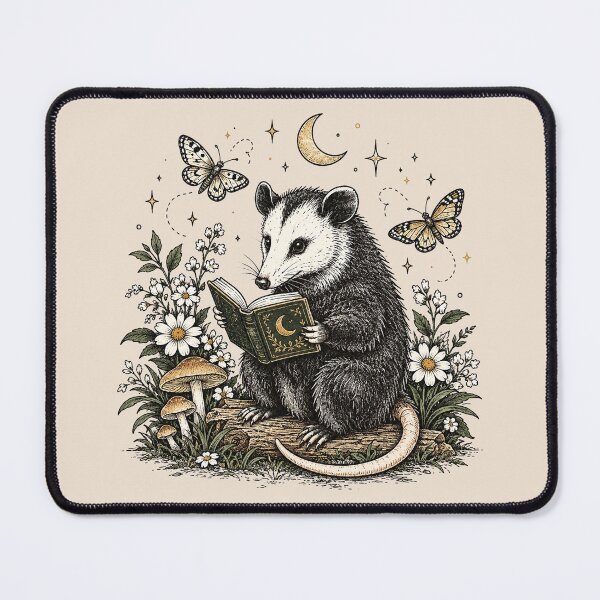 Item preview, Vintage Reading Opossum, Cute Book Lover Woodland Animal, Cozy Nature Aesthetic, Reader Gift designed and sold by Cchotlan.