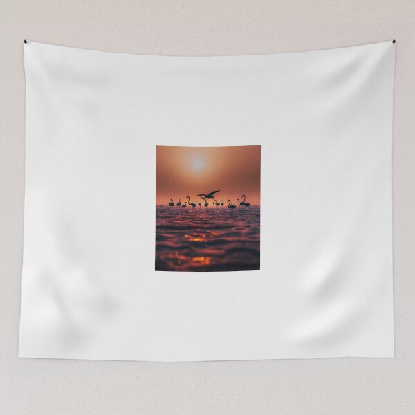 Item preview, Flamingos at Sunset over Water designed and sold by wildframe-color.