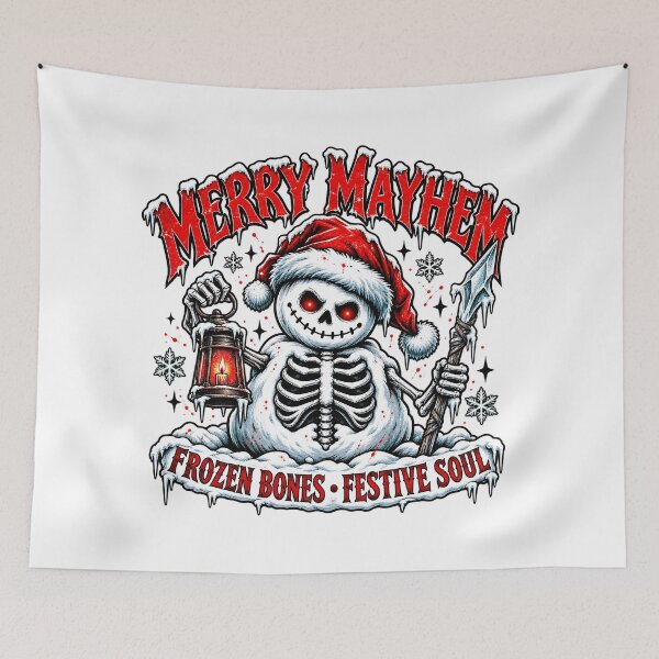 Item preview, Merry Mayhem Frozen Bones Festive Soul Skeleton Christmas designed and sold by DesignArtist.ia.