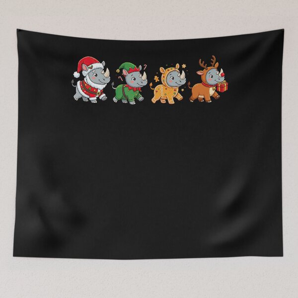 Item preview, Cute Christmas Rhinos designed and sold by Noctilune.