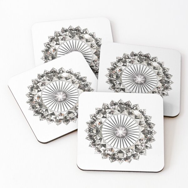 Item preview, Brilliant Diamond Silver Crystal Mandala Luxury Art designed and sold by MinimalAurashop.