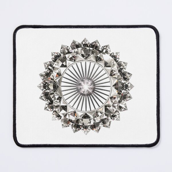 Item preview, Brilliant Diamond Silver Crystal Mandala Luxury Art designed and sold by MinimalAurashop.