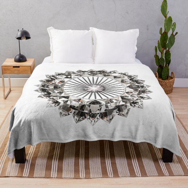 Item preview, Brilliant Diamond Silver Crystal Mandala Luxury Art designed and sold by MinimalAurashop.