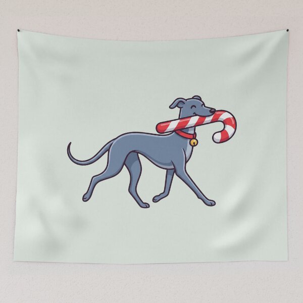 Item preview, Christmas Greyhound Carrying a Candy Cane designed and sold by Rariks.