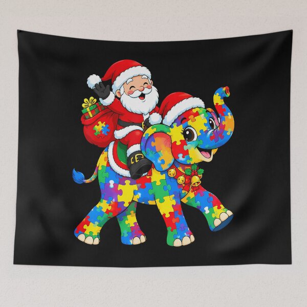 Item preview, Santa Riding Puzzle Elephant Christmas designed and sold by Noctilune.