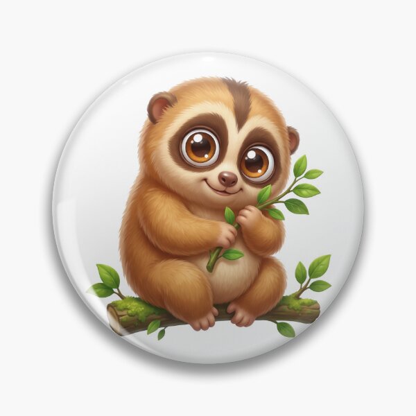 Item preview, Cute Slow Loris Hugging a Branch designed and sold by Thanat Pattern Studio.