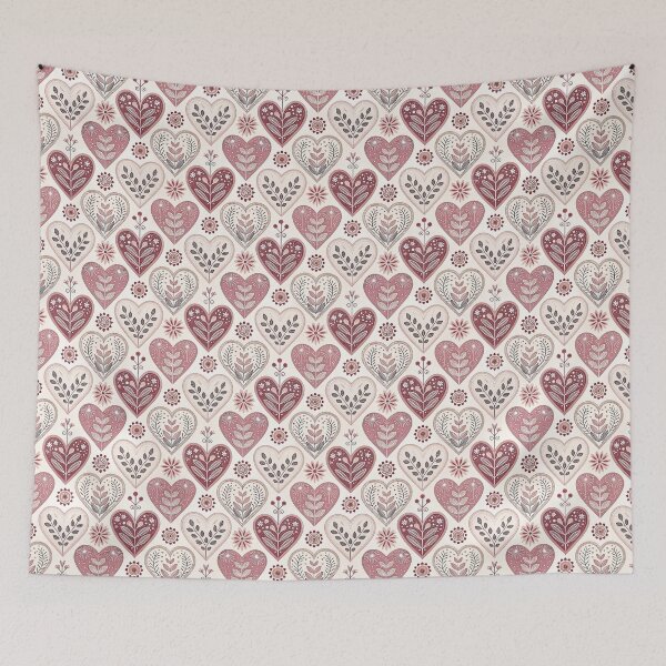 Item preview, Nordic Valentine Hearts | Scandinavian Romantic Folk designed and sold by Shuga-Design.