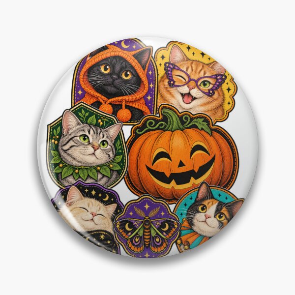 Item preview, Halloween Cat Patch Collage – Pumpkin & Moth designed and sold by MD Sweet.